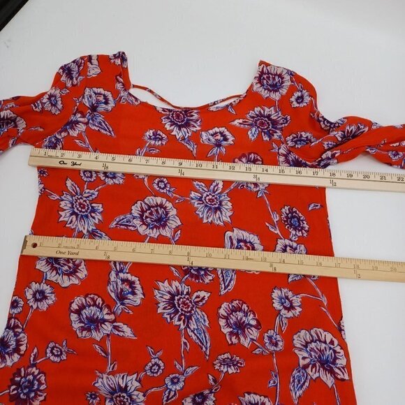 Billabong Orange Floral Shift Dress Women's XS Mini Boho Festival Hippie Beach - Picture 10 of 12